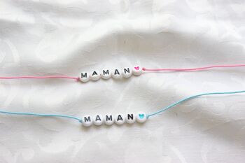 Bracelets Bulles Rose/Bleu "Maman" 1