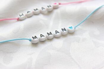 Bracelets Bulles Rose/Bleu "Maman" 2