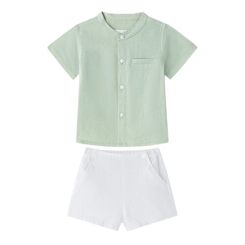 Conjunto de camisa verde y pantalón para bebes