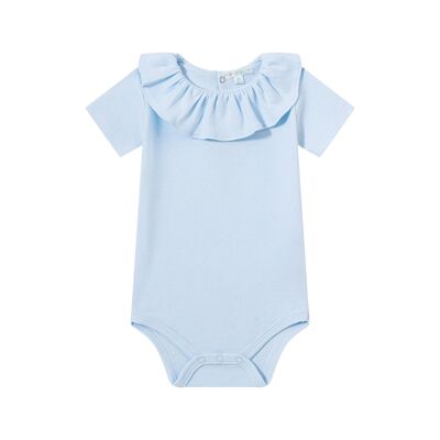 blue bodysuit with ruffle for boy