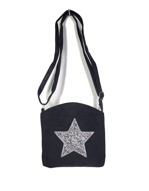 Various colours crossbody bags with glitter star