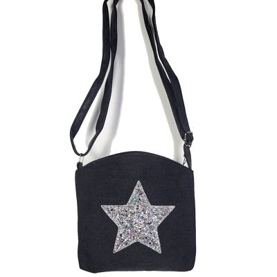 Various colours crossbody bags with glitter star