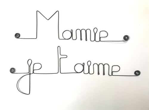 Fête des Grand-Mères " Mamie je t'aime " - Décoration Murale en Fil de Fer à punaiser - Bijoux de Mur