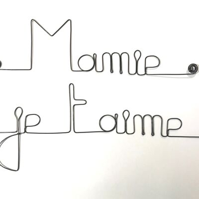 Fête des Grand-Mères " Mamie je t'aime " - Décoration Murale en Fil de Fer à punaiser - Bijoux de Mur