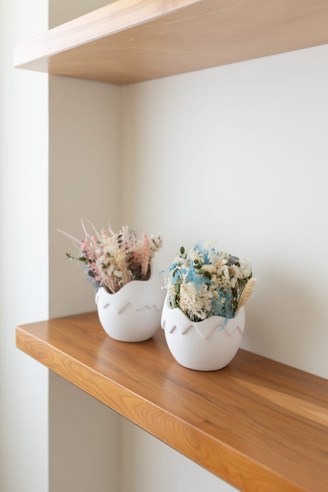 Ceramic Easter Egg with Dried Flowers