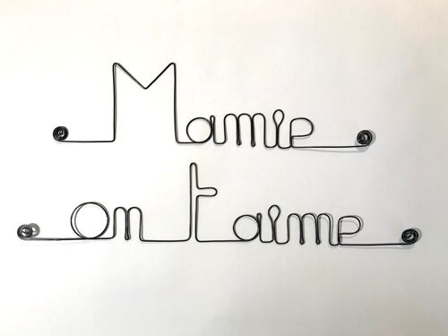 Cadeau Fête des Grand-Mères " Mamie on t'aime " - Décoration Murale en Fil de Fer à punaiser - Bijoux de Mur