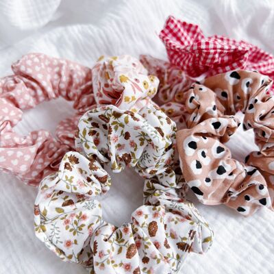 Printed cotton scrunchie