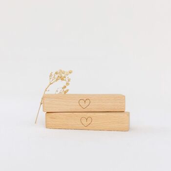 Set porte-cartes « Coeur » dans un sac en lin 1
