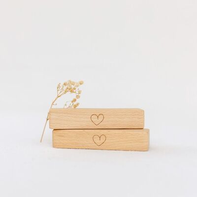 Set porte-cartes « Coeur » dans un sac en lin