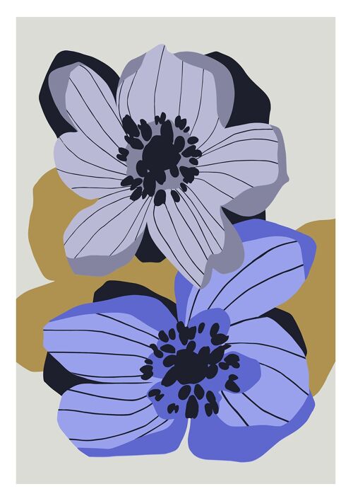 Illustration Fleurs bleues