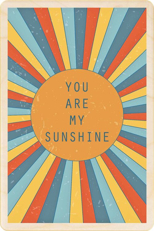 Wooden Postcard YOU ARE MY SUNSHINE Card