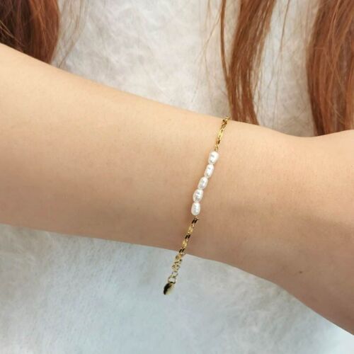 Bracelet acier perles I