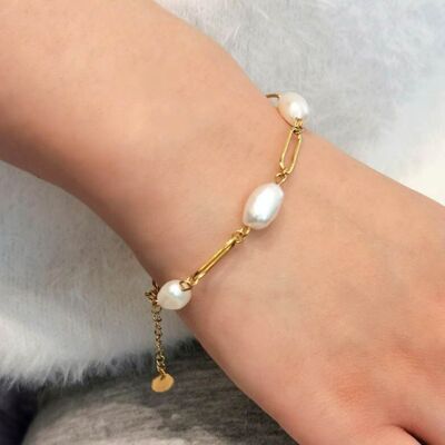 Bracelet acier perles
