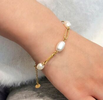Bracelet acier perles 1