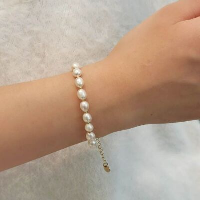 Bracelet acier perles Ophélie I