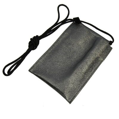 Iridescent leather smartphone pouch