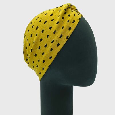 Maglia a pois gialli con turbante