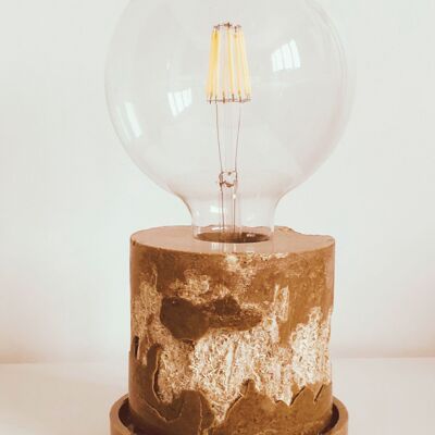 Lampada da comodino/lampada da tavolo rotonda, realizzata a mano, eco-responsabile e prodotta in Francia
