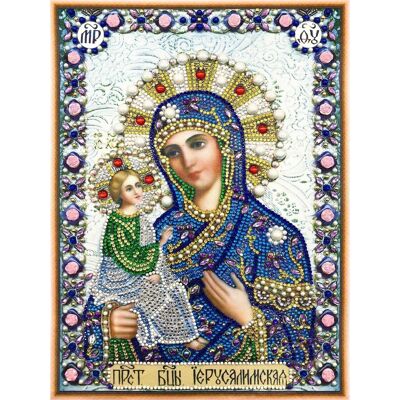 Diamantmalerei Jerusalem Mutter Gottes, 24x34 cm, Spezialbohrer