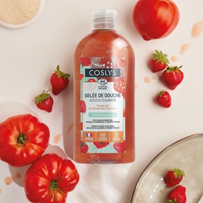 Strawberry tomato softening shower gel