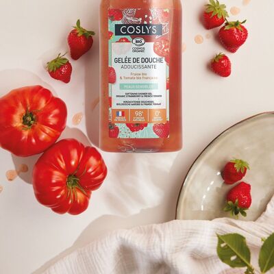 Gelée de douche adoucissante fraise tomate