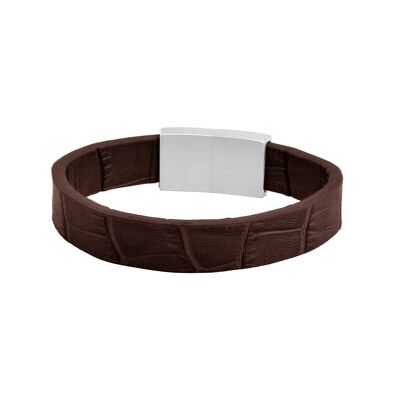 Dark brown leather bracelet - 7FB-0346