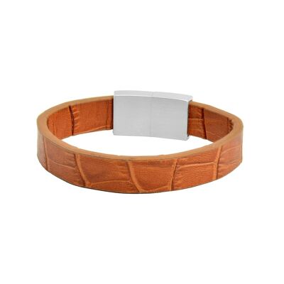 Light brown leather bracelet - 7FB-0347