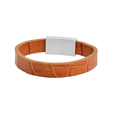 Bracelet cuir marron clair - 7FB-0347