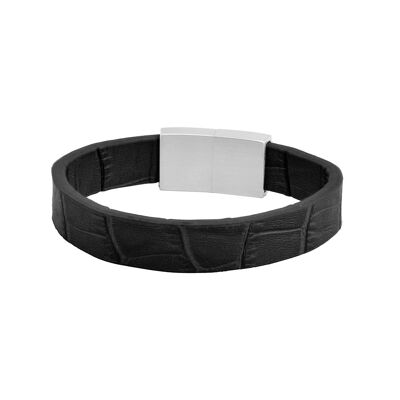 Black leather bracelet - 7FB-0348