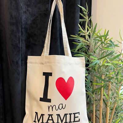 Tote bag " I love ma mamie"