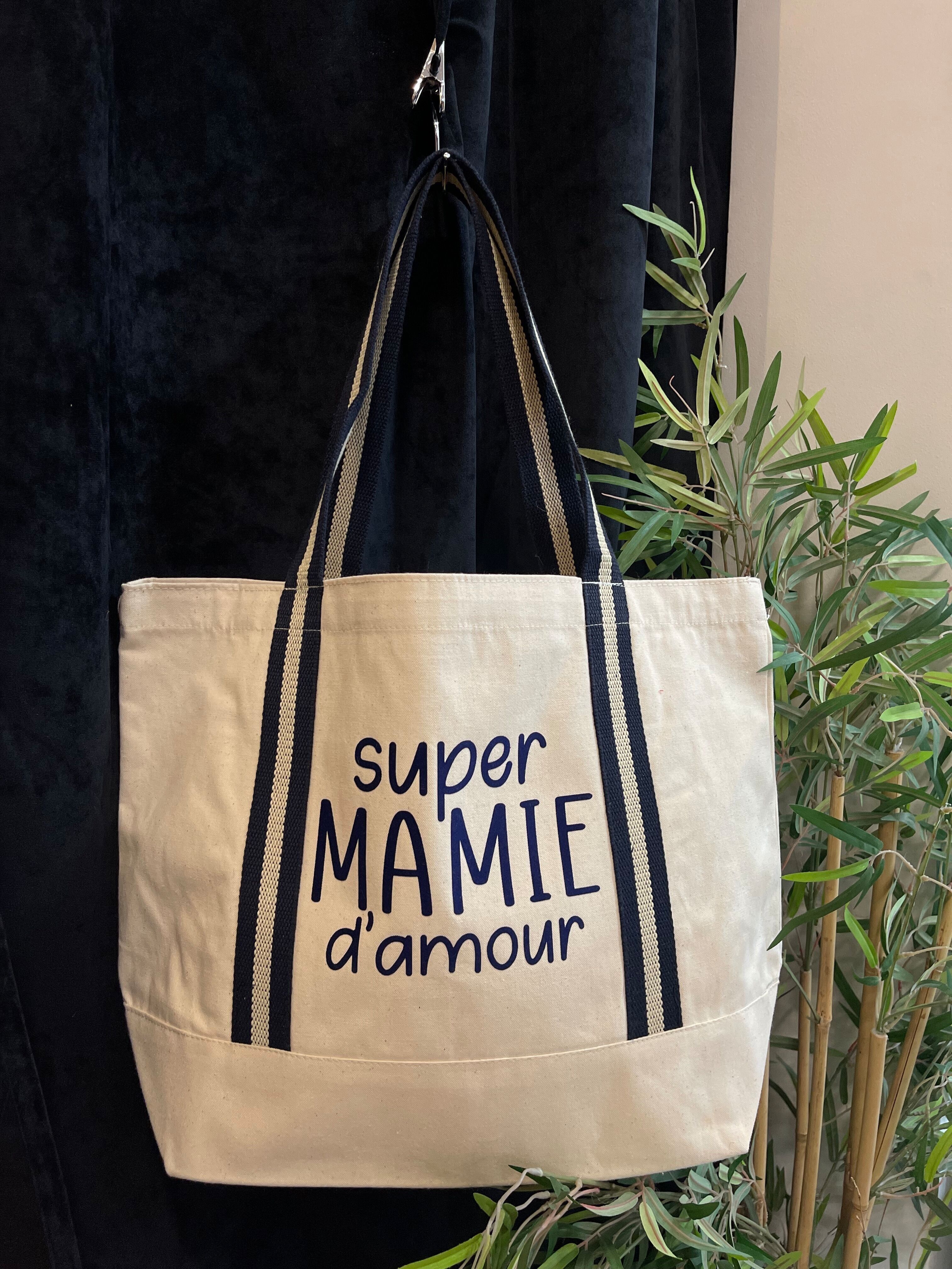 Navy shopping bag “Super loving granny”