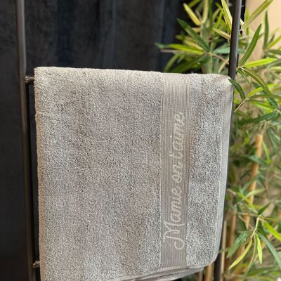 Anthracite towel “Grandma we love you”