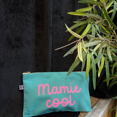 Bolsa turquesa con cremallera “Cool granny”