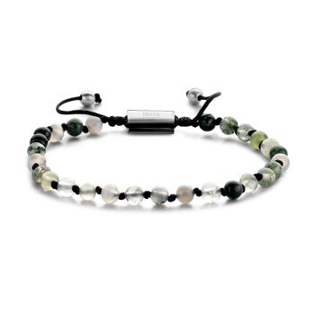 Bracelet en agate mousse tissée - 7FB-0366 1