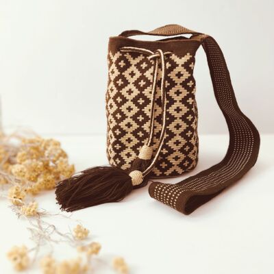 Handgefertigte Damen-Schultertasche aus Baumwolle „Mochila Nr.2"
