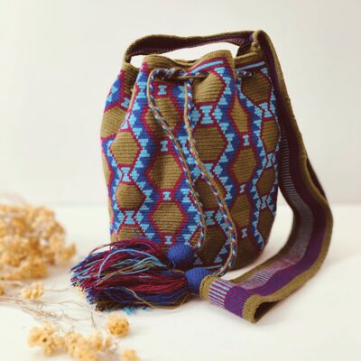 Handmade Women's Cotton Shoulder Bag "Mochila no.5”