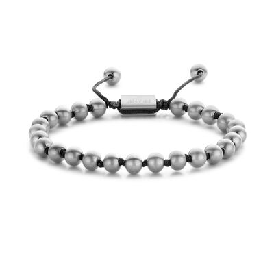 bracelet perles tressées acier mat - 7FB-0374