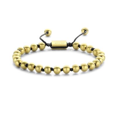 Gold color woven matt steel beads bracelet - 7FB-0375