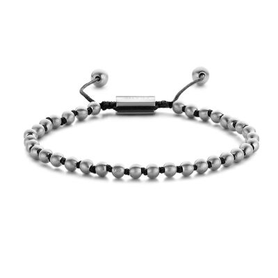 Bracelet perles tressées acier mat - 7FB-0376