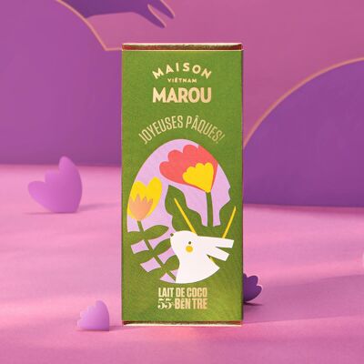 Mini tablette chocolat lait de Coco Ben Tre 55% VIETNAM – ÉDITION PÂQUES – 24g