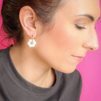 Pendientes Isabelle Blanco nacarado