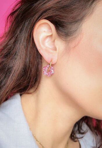 Boucles d'oreilles Isabelle Rose argent 3