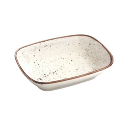 Handmade Porcelain Snack & Dip Bowl in Marble White