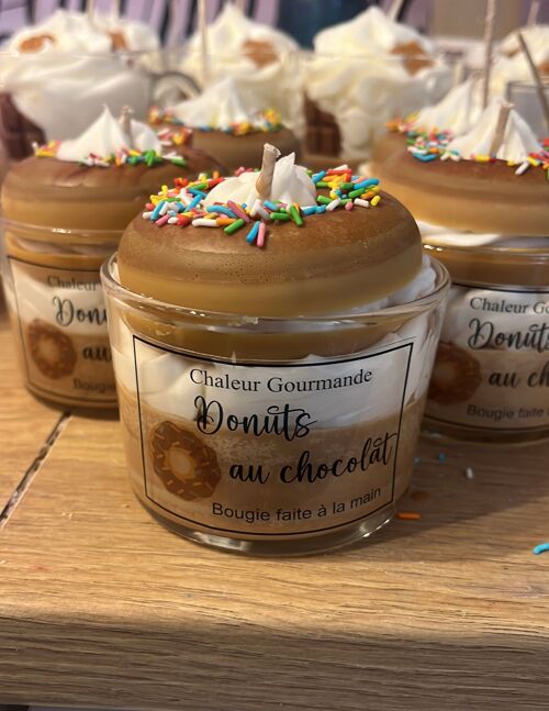 Bougie verrine donuts chocolat
