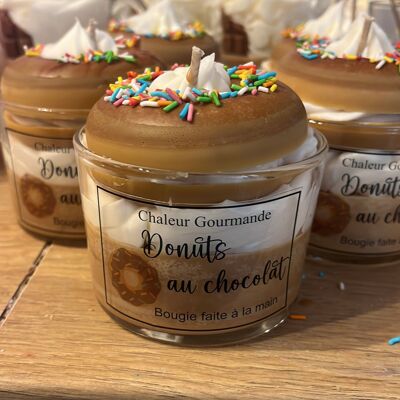 Chocolate donuts verrine candle