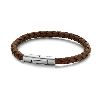 Dark brown leather bracelet - 7FB-0408