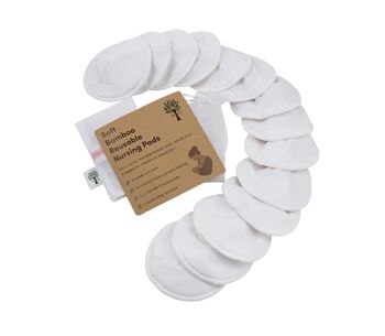 Coussinets d'allaitement en bambou réutilisables en blanc - paquet de 14 3
