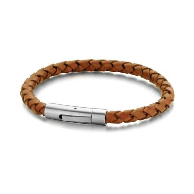 Bracelet cuir marron clair - 7FB-0409