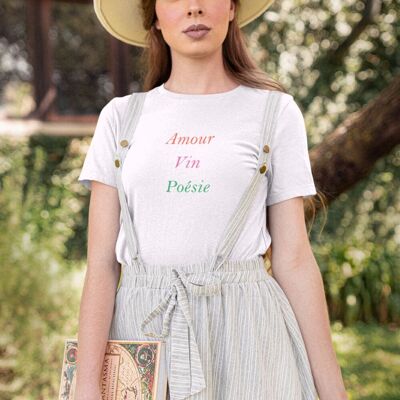 T-shirt "Amour vin poésie"