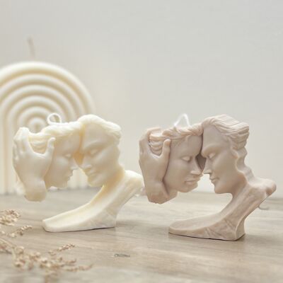 Candela regalo con scultura del viso per coppie - Topper per torta nuziale - Regali di anniversario